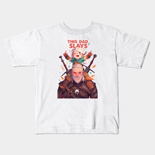 This Dad Slays - Father's Day Gift - Witcher Kids T-Shirt